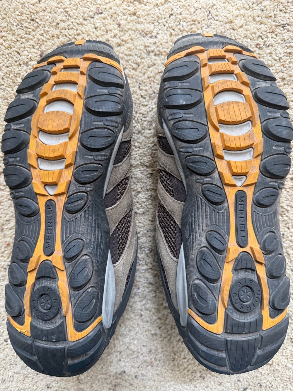 Merrell Men's Gray and Yellow Trail Sneakers - Picture 4 of 4